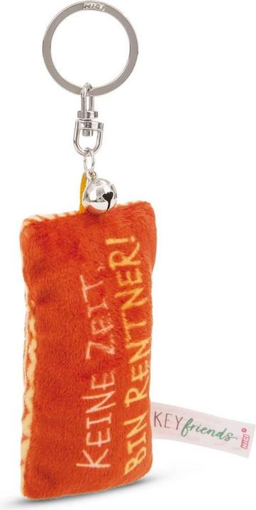 Immagine prodotto Magni NICI Schlüsselanhänger Mini Plüschkissen Keine Zeit, bin Rentner! mit Glöckchen 8cm