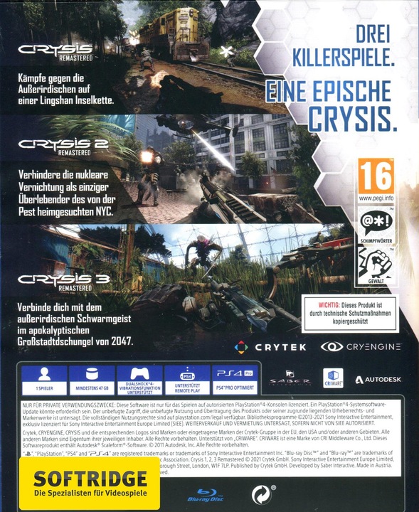 Actual product image Crytek Crysis Remastered Trilogy (PS4, DE)