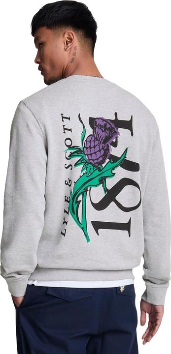 Actual product image Lyle and Scott Mens Thistle Back Print Sweatshirt (XL)