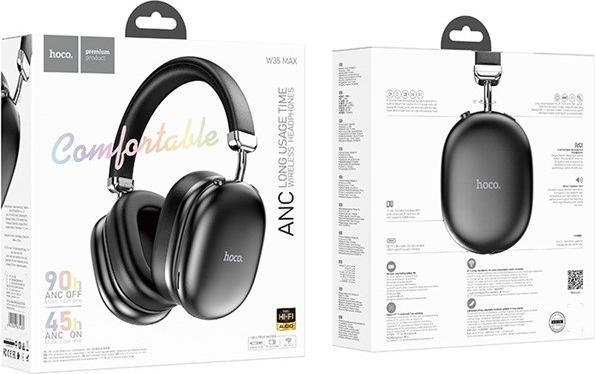 Actual product image Hoco W35 Max Auspicious Headset ANC In-Ear Wireless Bluetooth Schwarz (ANC, 45 h, Wireless)