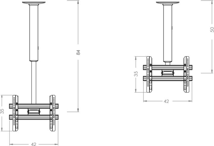 Actual product image VCM Morgenthaler CM 3 Mini TV ceiling mount 66.0 cm (26" 101.6 cm (40" Dec (Ceiling, 43", 60 kg)