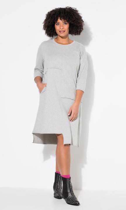Image du produit Angel of Style Sweatkleid, offene Kanten, 3/4-Ärmel (44)