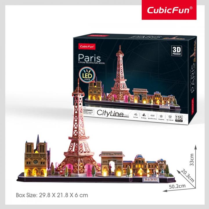 Actual product image Cubicfun 3d Puzzle Paris LED (115 pieces)