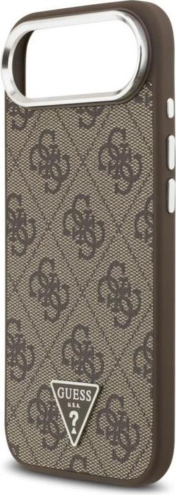 Produktbild Guess Case Magsafe 4G PU Leather Case With Triangle Logo And Silver Metal Camera Frame For iPhone 17 (Apple iPhone 17 Pro)
