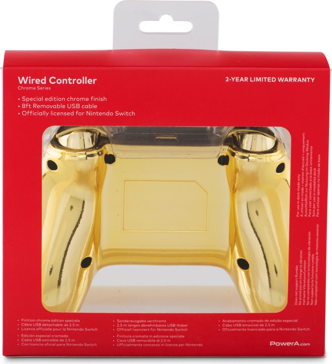 Produktbild PowerA Chrome Controller - Gold Mario (Switch)