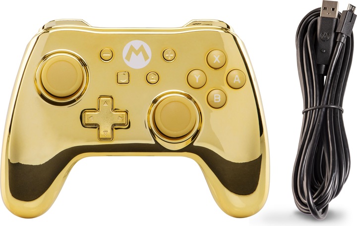 Produktbild PowerA Chrome Controller - Gold Mario (Switch)