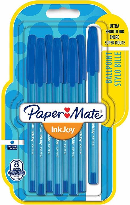 Produktbild Paper Mate Kugelschreiber InkJoy 100 Kappe M (Blau, 8x)
