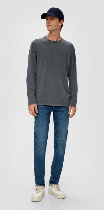 Produktbild s.Oliver T-Shirt Gewaschenes Longsleeve mit Print-Detail (S)