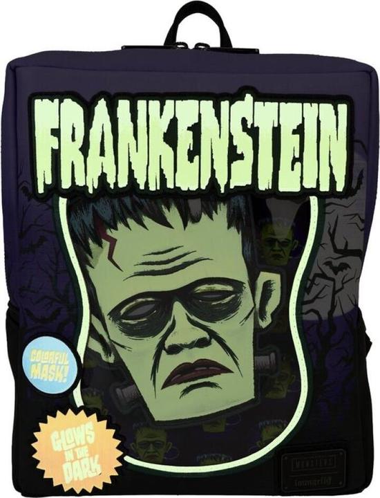 Actual product image Loungefly Universal Monsters by mini backpack Frankenstein Neon Mask