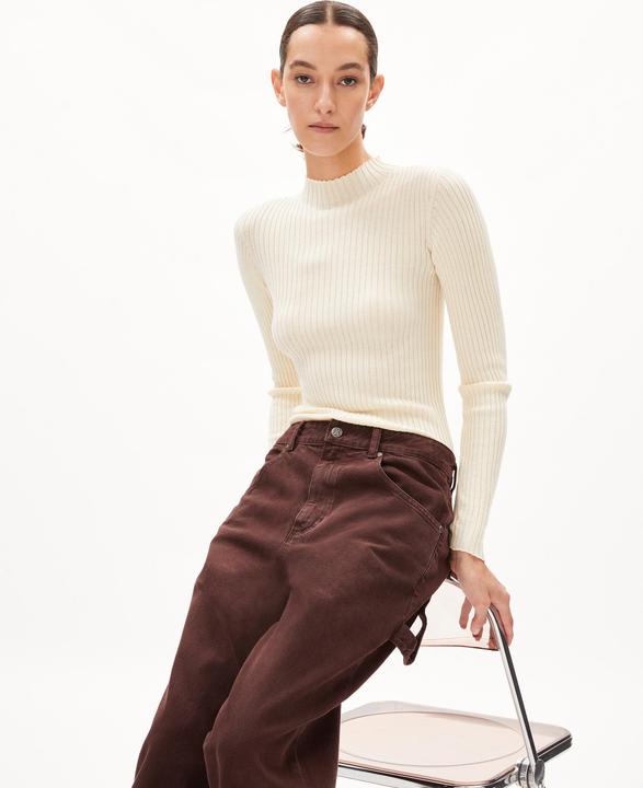 Actual product image Armedangels Alaania Pullover Stand-Up Collar Oatmilk (L)