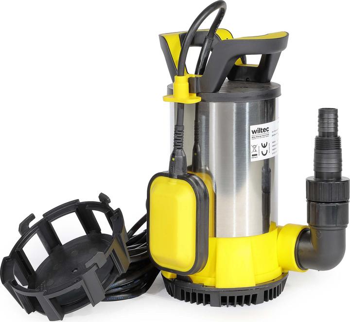 Actual product image Wiltec 3in1 flat suction pump 1100W dirty water pump 18000l/h submersible pump (Sewage pump)