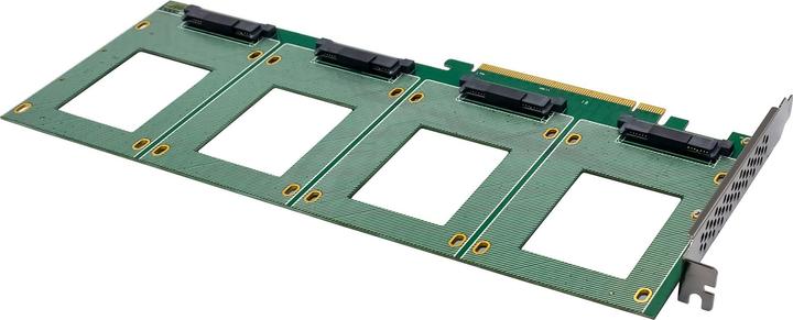 Produktbild InLine PCIe Karte zu 4x intern U.2 NVMe SFF-8639 – Bifurcation