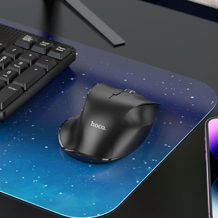 Actual product image Hoco - Wireless Mouse Mystic (GM24) - Six Button Dual Mode Business 2.4G, 1600 DPI - Black (Wireless)
