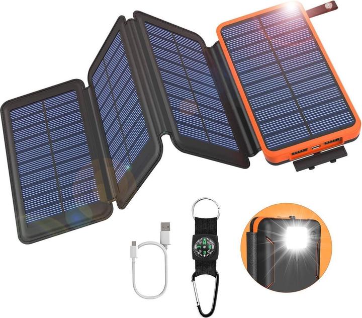 GOODaaa Solar Powerbank, 25000mAh, Orange