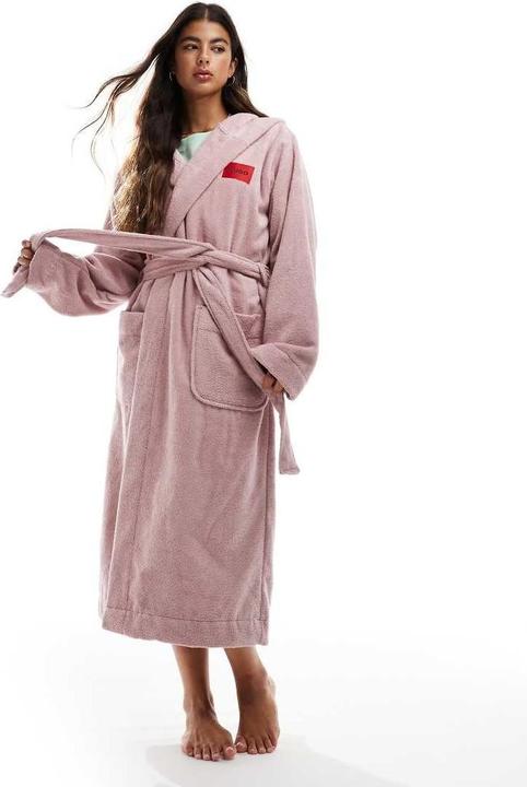 Actual product image HUGO Hooded Robe with Pockets and Logo Label (L)