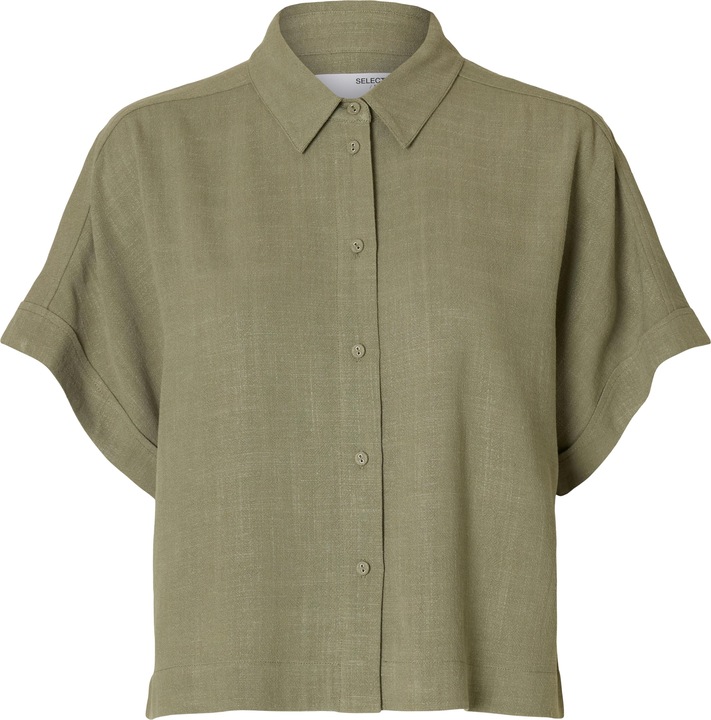 Selected Femme Slfviva Ss Cropped Shirt Noos