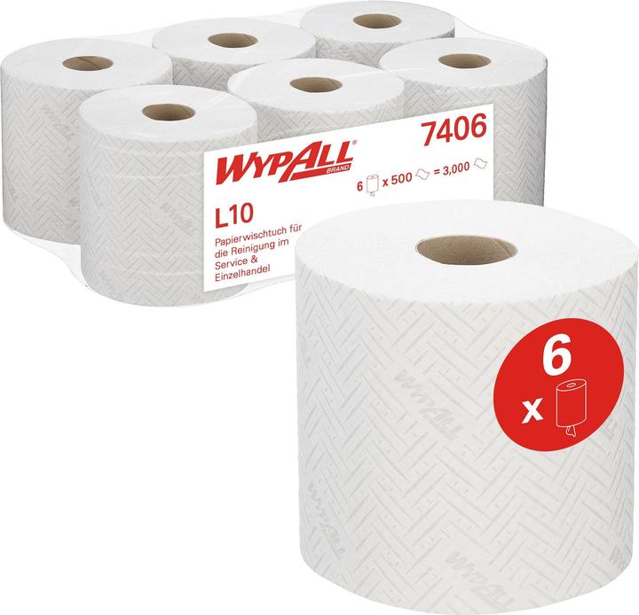 Wypall Lingettes L10 RollControl 7406 18,3x38cm ws 6 pcs/paquet (6 x)