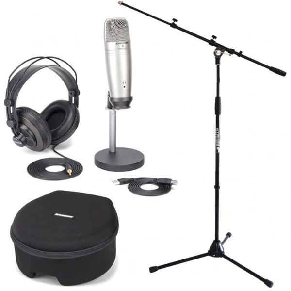 Actual product image Samson C01U Pro Podcast Set with microphone stand