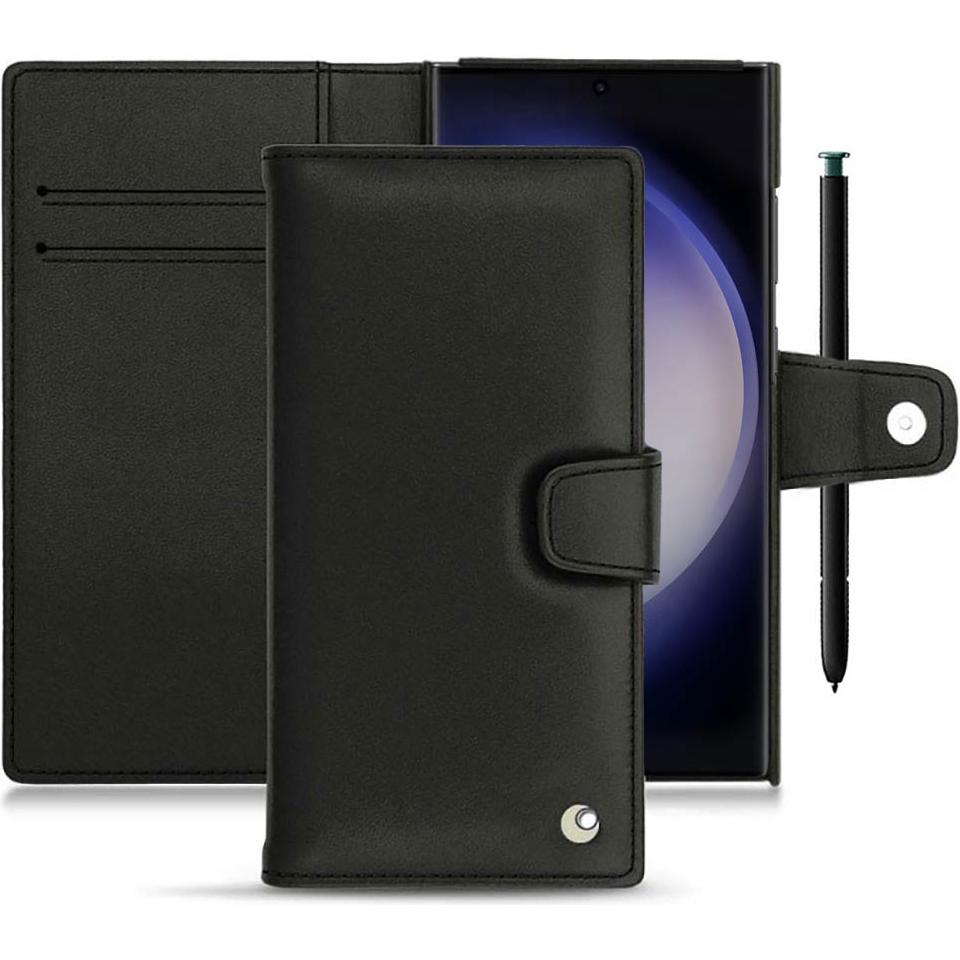Noreve Lederschutzhülle Samsung Galaxy S23 Ultra (Samsung Galaxy S23 Ultra), Smartphone Hülle, Schwarz