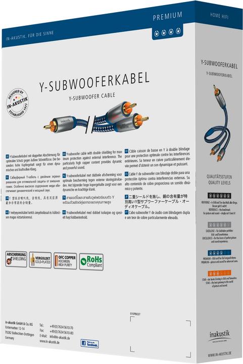 Produktbild Inakustik Premium Y-Subwoofer-Kabel (3 m, Cinch)
