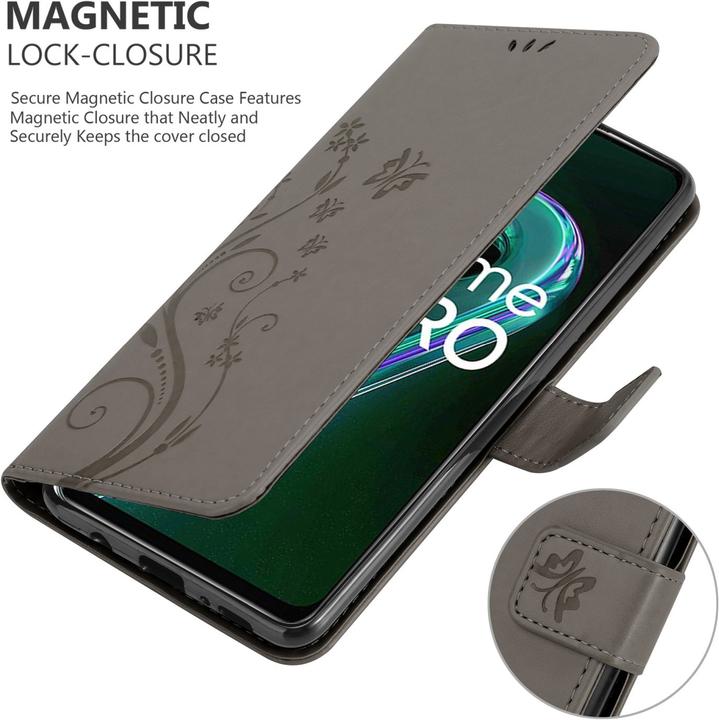 Produktbild Cadorabo Flower Book Hülle für Realme 9 5G / 9 PRO / V25 / Q5 / OnePlus Nord CE 2 LITE 5G (Vivo V25, Realme 9 Pro+, OnePlus Nord CE 2 Lite 5G)