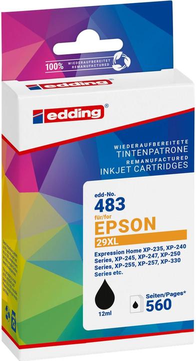 Edding EDD-483 black printer cartridge compatible with EPSON 29XL / T2991XL