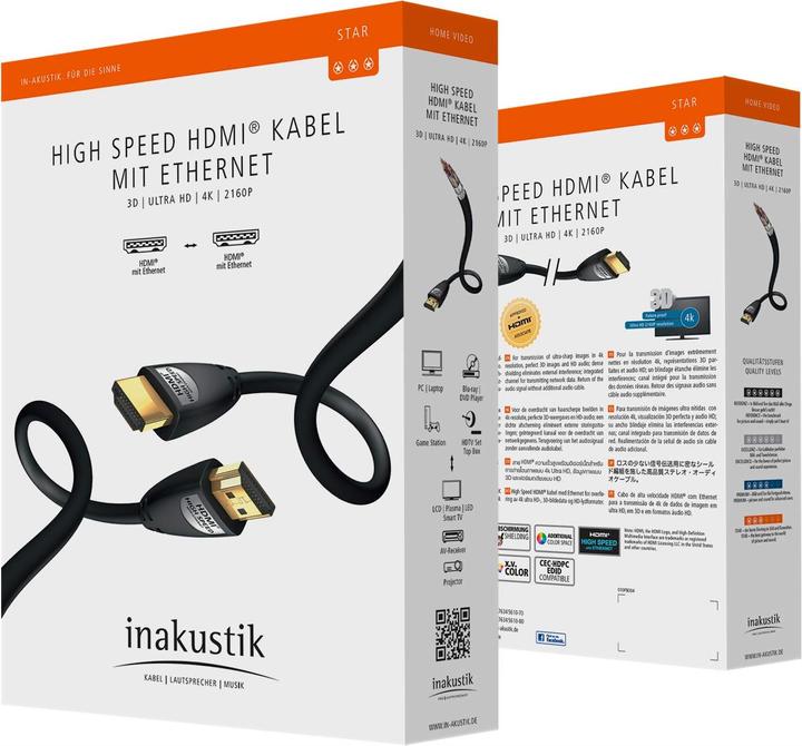 Immagine prodotto Inakustik HDMI (Typ A) — HDMI (Typ A) (7.50 m, HDMI, 2.0b)