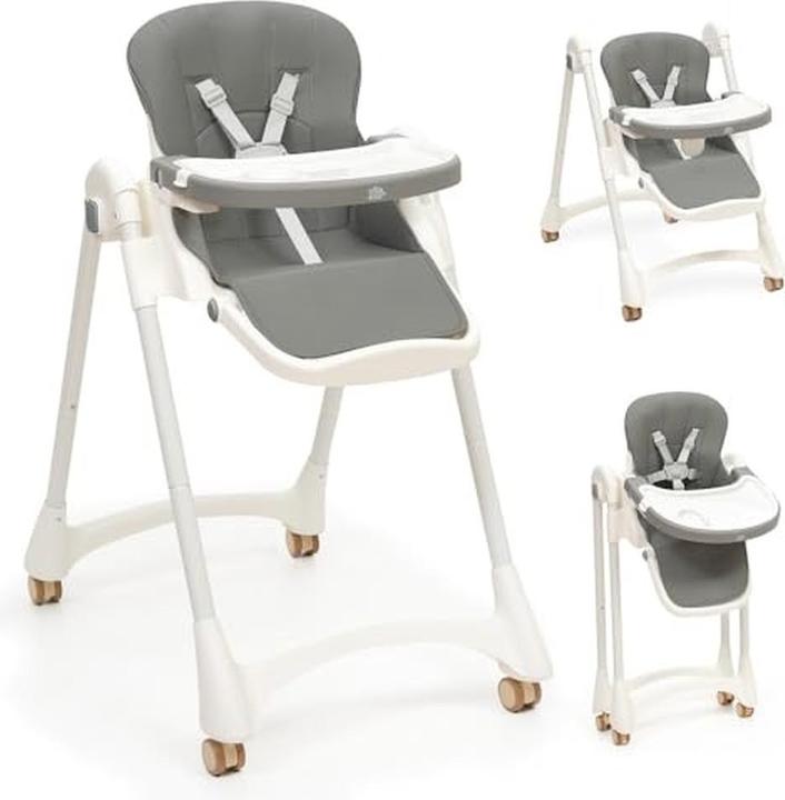 Productafbeelding Interbaby Evolutiver Klappbarer Kinderstuhl mit verstellbarer Rückenlehne, Beinen und Tablett, Sicherheitsgurt (Kinderstoel)