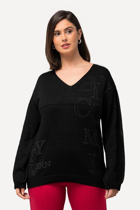 Produktbild Ulla Popken Pullover, Ziersteine, V-Ausschnitt, Langarm (46, 48)
