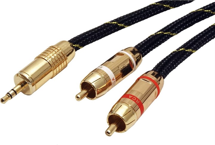 Productafbeelding Roline GOUD Audio 3,5 mm - 2x Cinch (10 m, 3,5 mm aansluiting (AUX), RCA)
