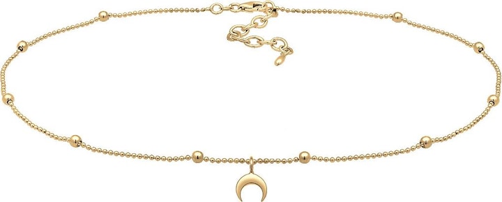 Elli Astro, Choker, Halbmond, Kugel (925er Sterling Silber, 36 cm)