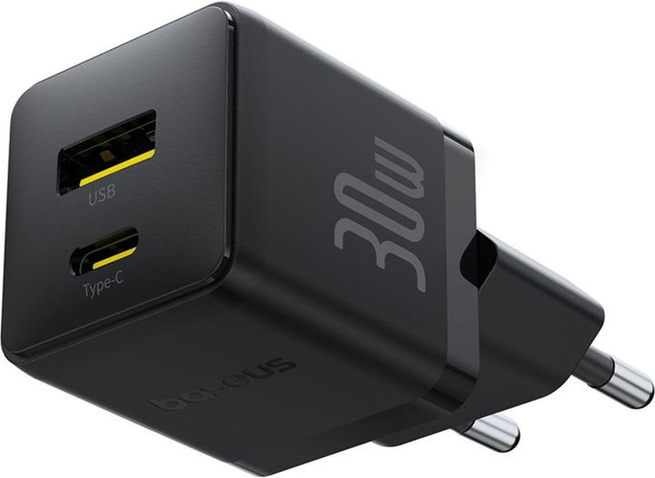 Productafbeelding Baseus - Wall Charger Palm (P1011160A113-00) - Fast Charging, 2in1, USB, Type-C, 30W - Cluster Black (30 W)