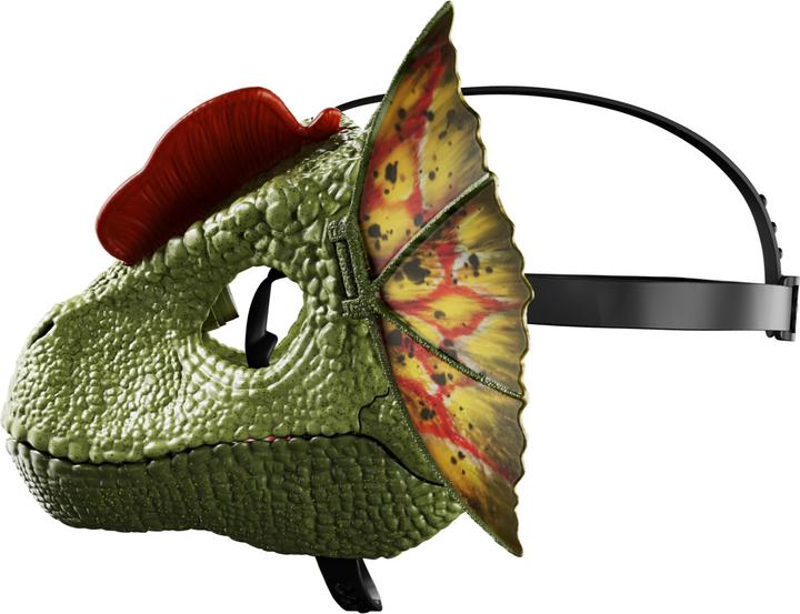 Produktbild Jurassic World Dilophosaurus-Rollenspielmaske mit Geräusch- und Wassersprühfunktion, Knochenkämme