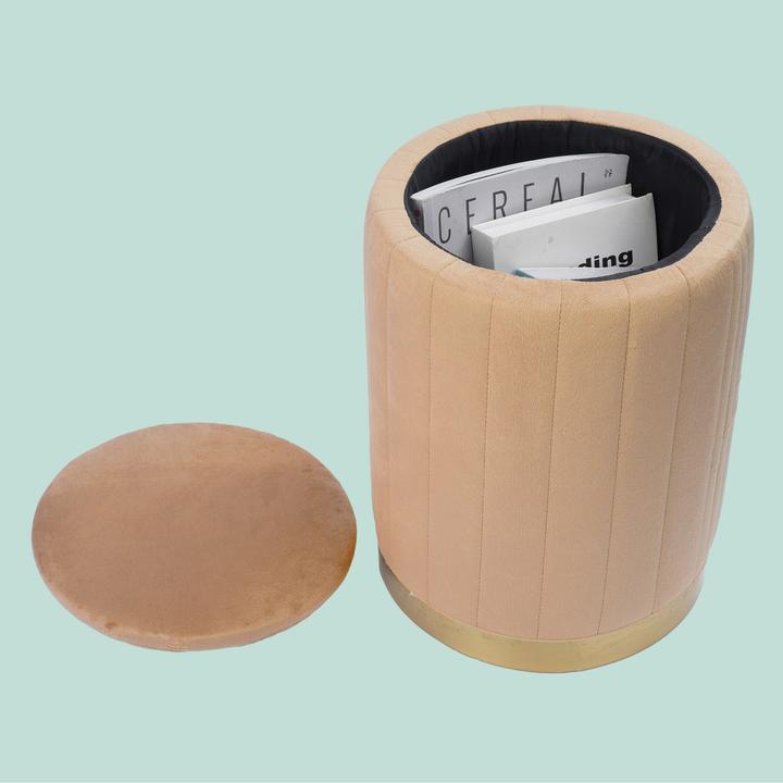 Produktbild Relaxdays Hocker aus Samt mit Stauraum