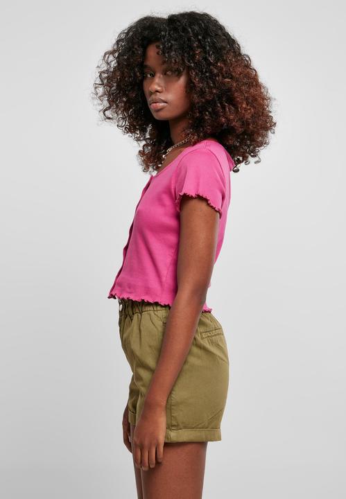 Produktbild Urban Classics Ladies Cropped Button Up Rib Tee - 12114 (4XL)