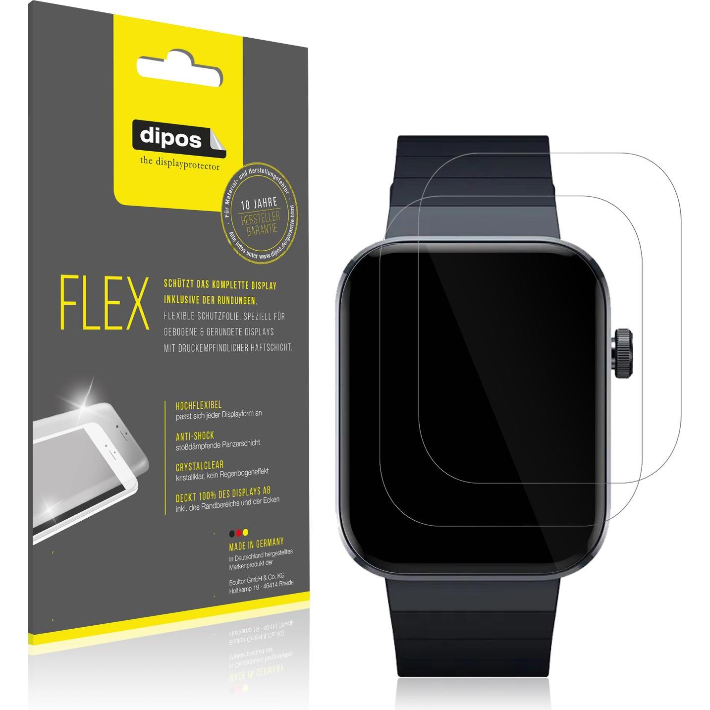 Dipos Displayschutzfolie Full-Cover 3D, Smartwatch Schutzfolie, Transparent