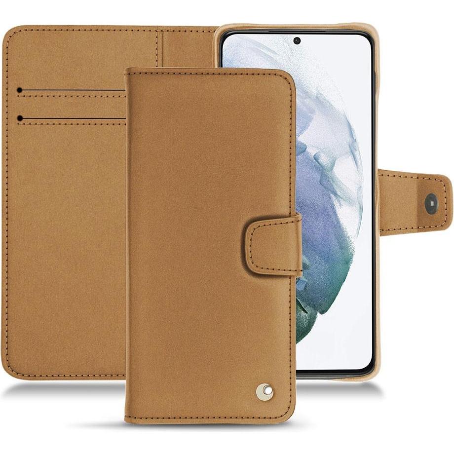 Noreve Lederschutzhülle Wallet (Samsung Galaxy S21+), Smartphone Hülle, Beige
