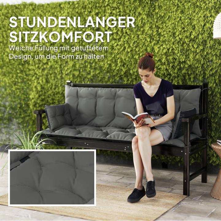 Image du produit Outsunny Sitzkissen-Set Polyester Dunkelgrau+Schwarz (180 x 110 cm)