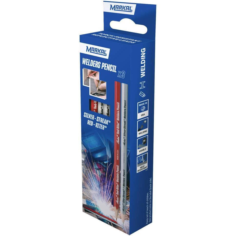 Markal, Evidenziatori, PENNELLI PER SALDATURA WELD-RITER 22219 Pennarello per saldatura rosso, argento (3x)