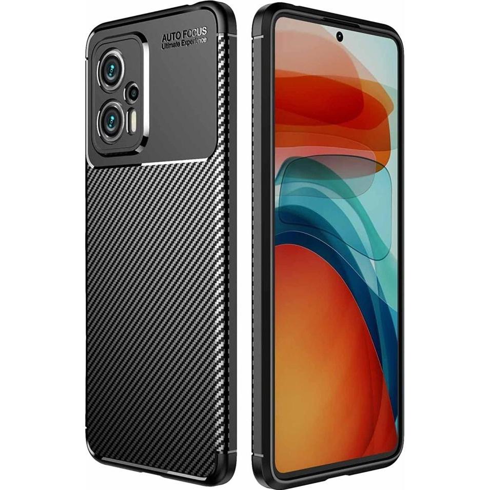 Screenguard Xiaomi Poco X4 GT Hülle Carbon Design TPU Case (Xiaomi Poco X4 GT), Smartphone Hülle, Schwarz