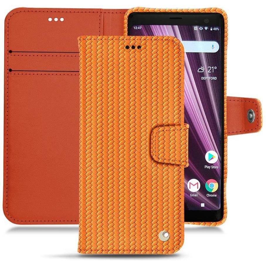 Thumbnail - Noreve Lederschutzhülle Wallet (Sony Xperia XZ3), Smartphone Hülle, Orange