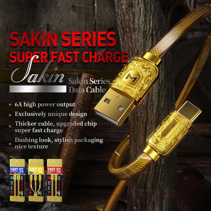 Actual product image Wekome WDC-163 Sakin-Serie – USB-C-auf-Lightning-PD-Verbindungskabel 20 W 1 m (Gold) (1 m, USB 2.0, 20 W)