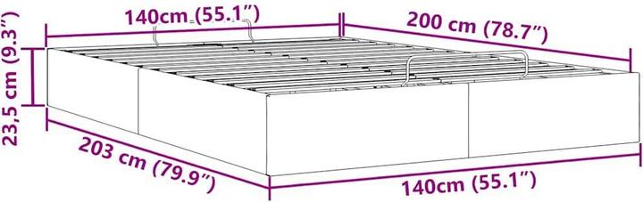 Produktbild vidaXL Ottoman-Bett (140 x 200 cm)