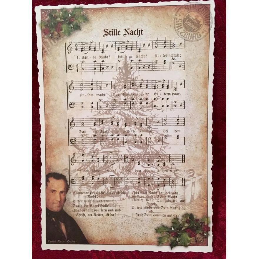 Pappnoptikum, Biglietto di auguri + Carta da lettere, 5033 - Cartolina natalizia Silent Night (con mica) (1 pz.)