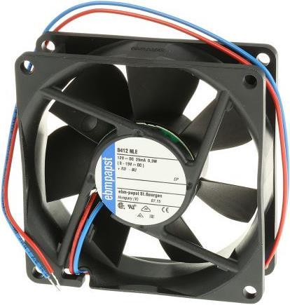 Actual product image Papst Ball bearing axial fan,35cu.m/h 12Vdc (80 mm, 1x)