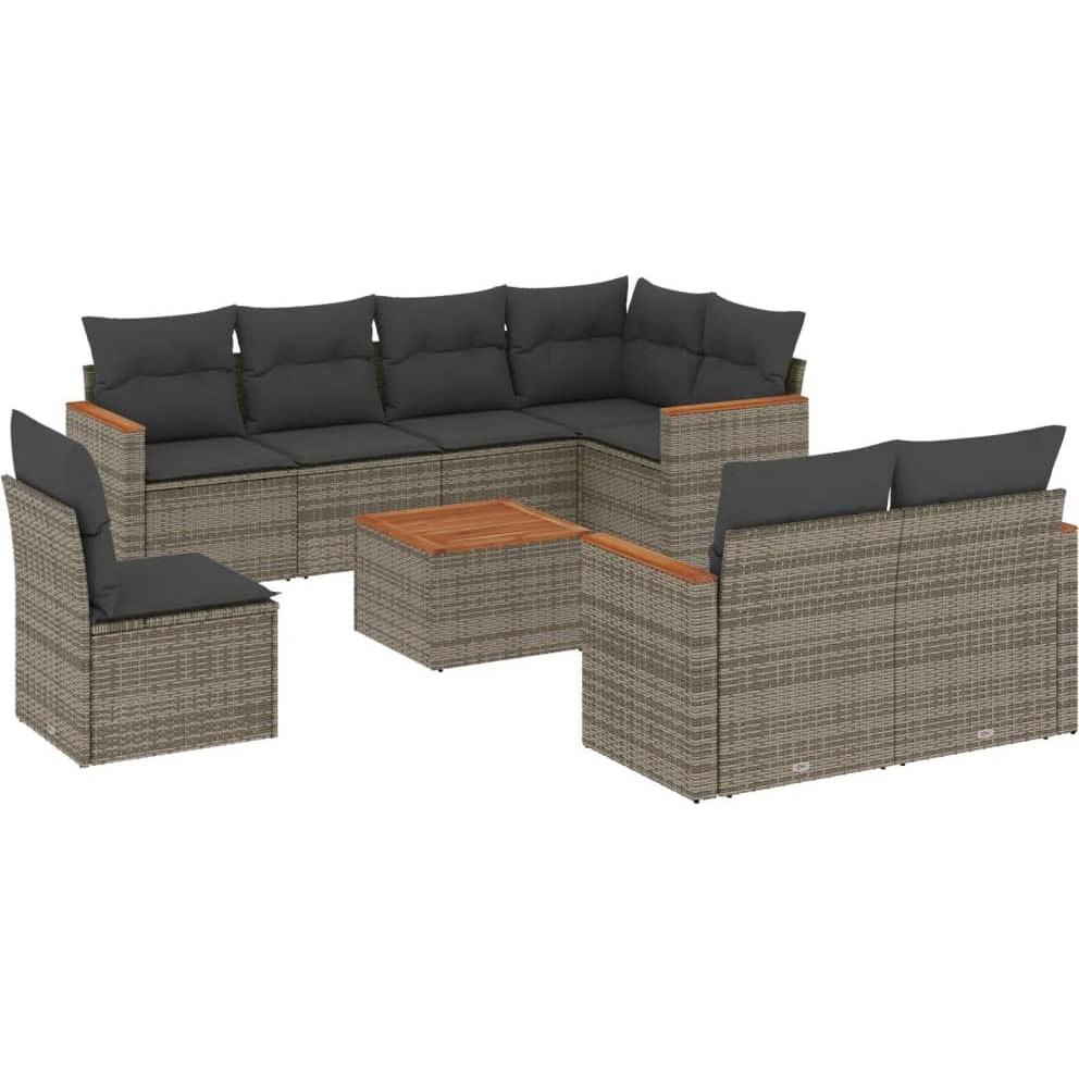 VidaXL, Gartenlounge, 10-tlg. Garten-Lounge-Set mit Kissen