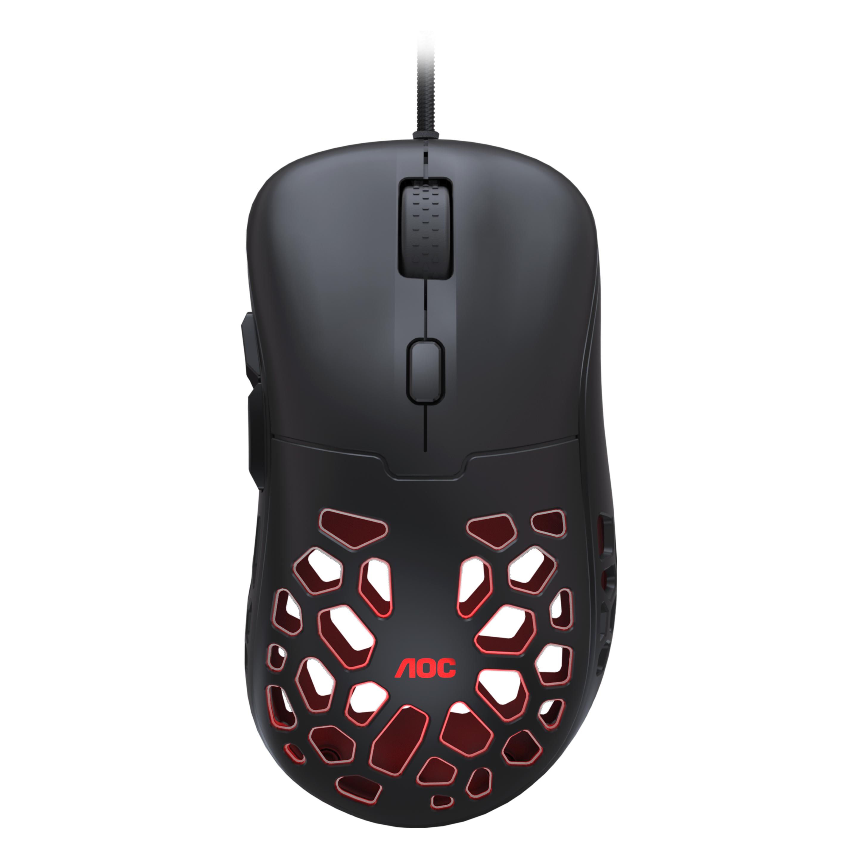 AOC GM510B Wired Gaming Mouse (Kabelgebunden), Maus, Schwarz