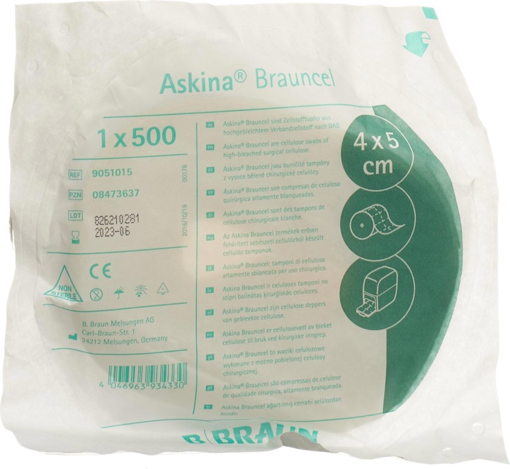 Actual product image Askina Brauncel cellulose swabs (500 pcs)