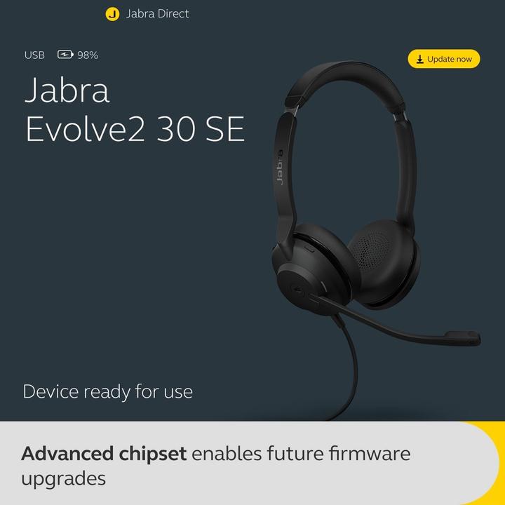 Actual product image Jabra Evolve2 30 SE (Cable, USB-C, Microsoft teams)