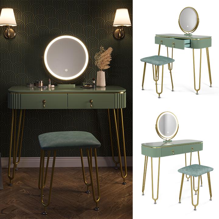 Image du produit Vicco Grace avec tabouret et éclairage (100 x 40 x 126 cm)